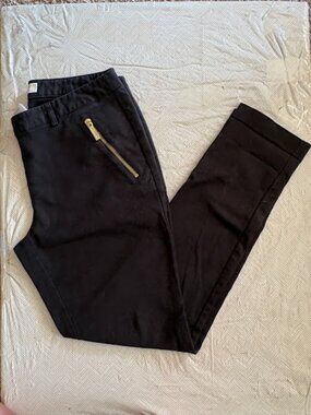 Michael Michael Kors Women's Black Pants Flat Front Stretch Zip Pockets SZ 6